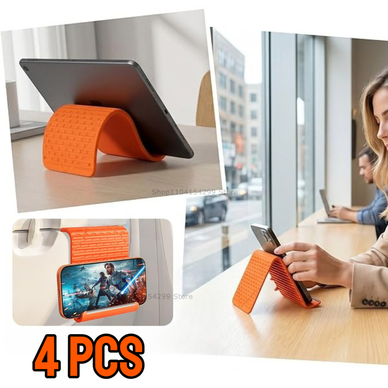 Desk Phone Stand - 유연한 접이식 실리콘 휴대폰 거치대, 휴대용