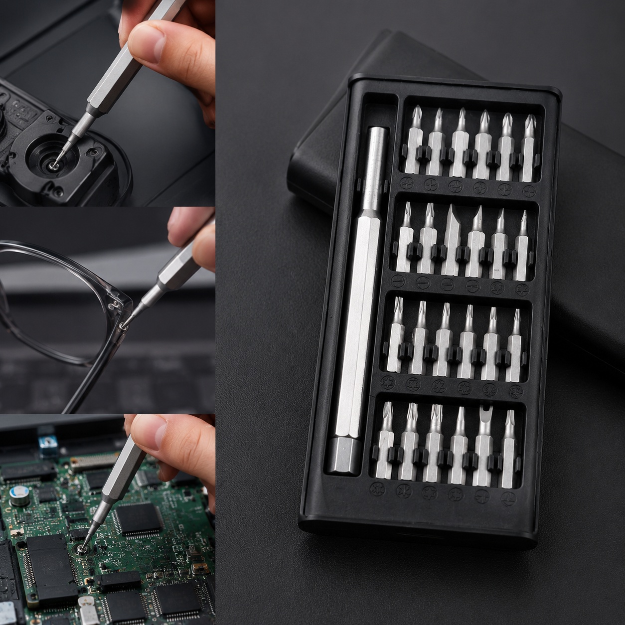 Phone Accessories Kit - 24-in-1 다기능 스크류드라이버 세트 시계, 노트북,