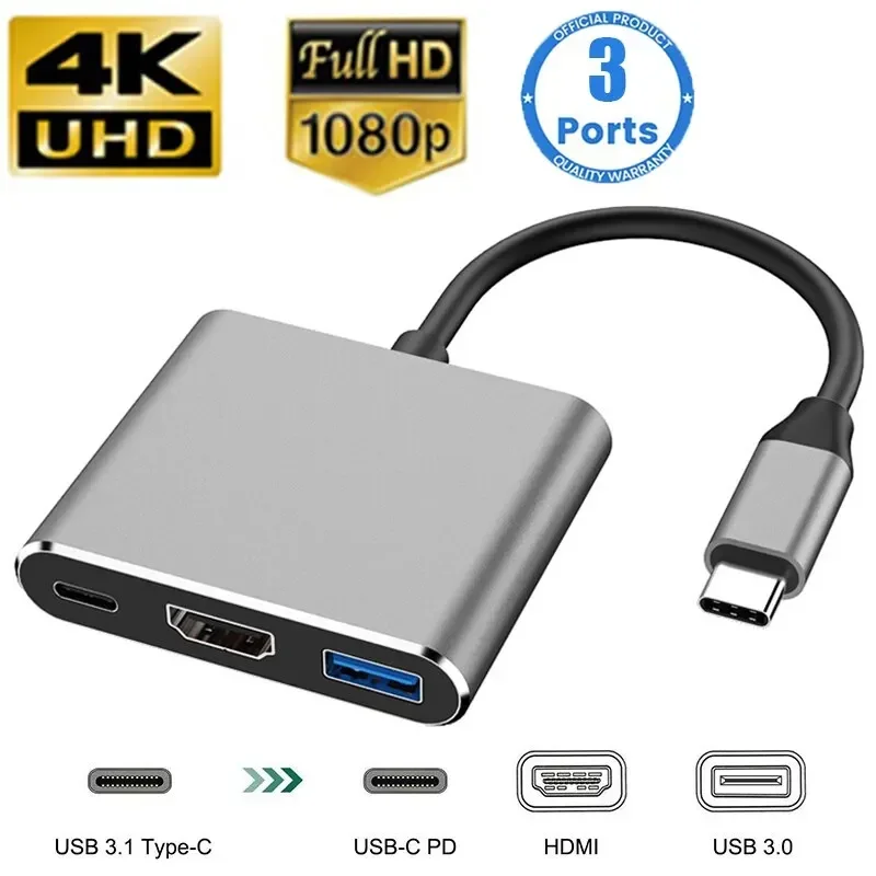 Hdmi Phone Adapter - 스위치/전화/컴퓨터용 Type-C 3-in-1 멀티포트 어댑터 |