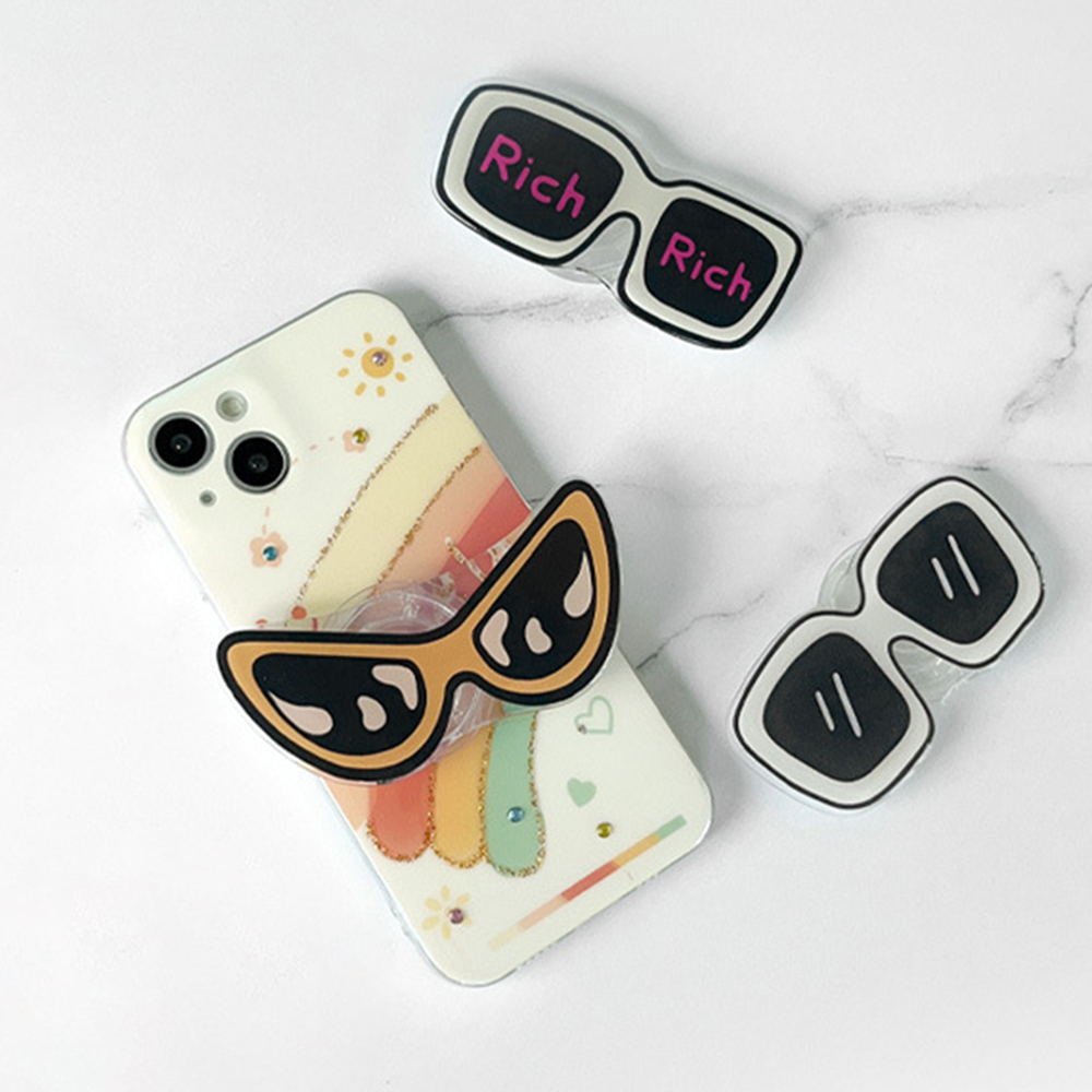귀여운 만화 멋진 세련된 안경형 폰 홀더 그립톡 아이폰 - Phone Accessories And Gadgets 리뷰 및 가격