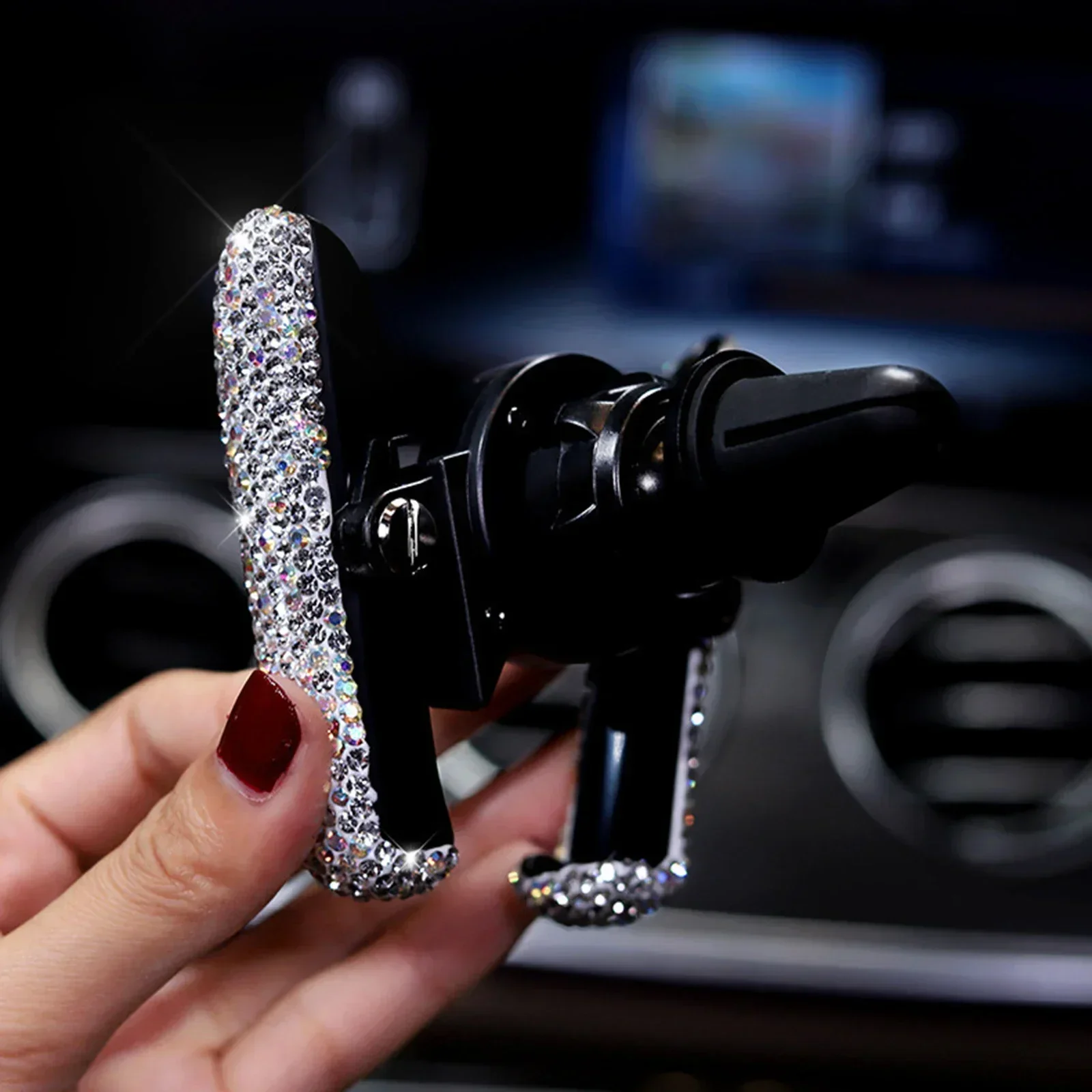 새로운 자동차 휴대폰 거치대 다이아몬드 크리스탈 차량  - Phone Accessories Android 리뷰 및 가격