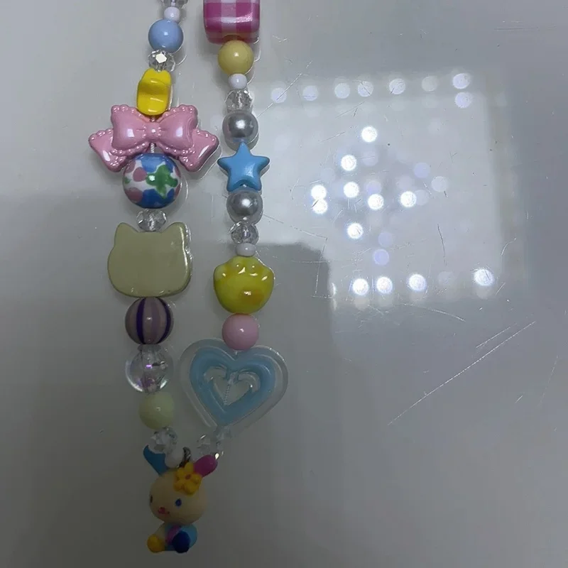 만화 우사하나 다채로운 비즈 폰 참 학생 가방 지퍼 키 - Phone Accessories Beads 리뷰 및 가격