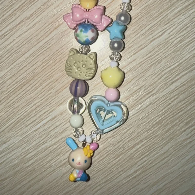 만화 우사하나 다채로운 비즈 폰 참 학생 가방 지퍼 키 - Phone Accessories Beads 리뷰 및 가격