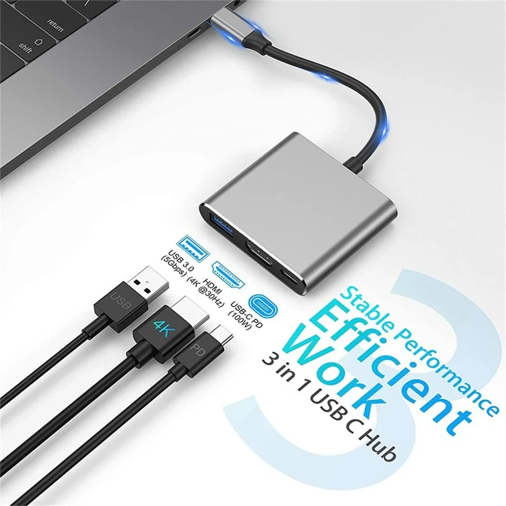 USB C 허브 3-in-1 멀티포트 어댑터, 4K H - Hdmi Phone Adapter 리뷰 및 가격