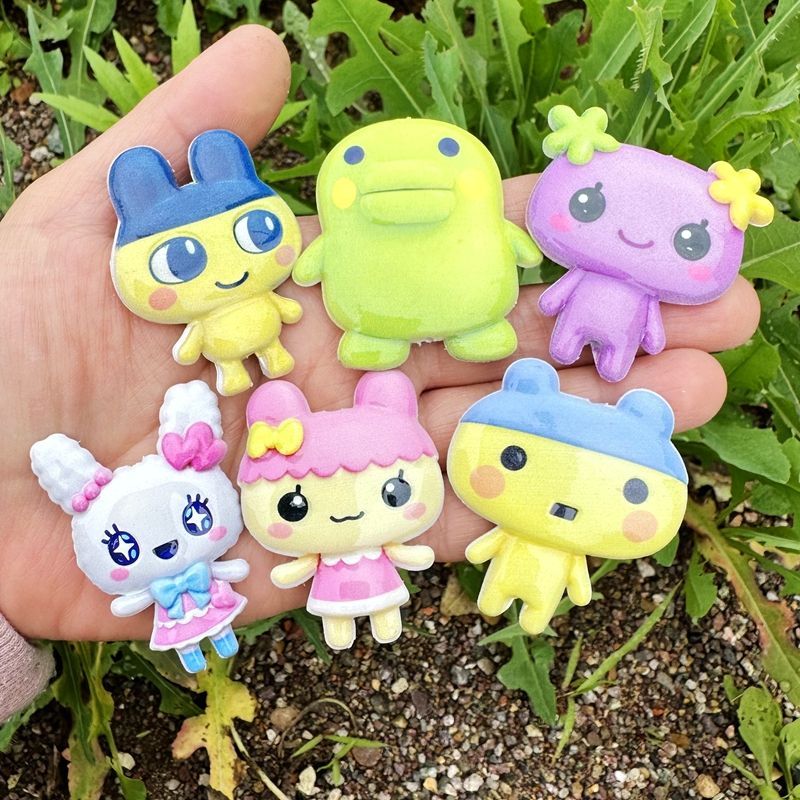 45mm 만화 다마고치 양면 인쇄 속이 빈 구슬, 휴대 - Phone Accessories Beads 리뷰 및 가격