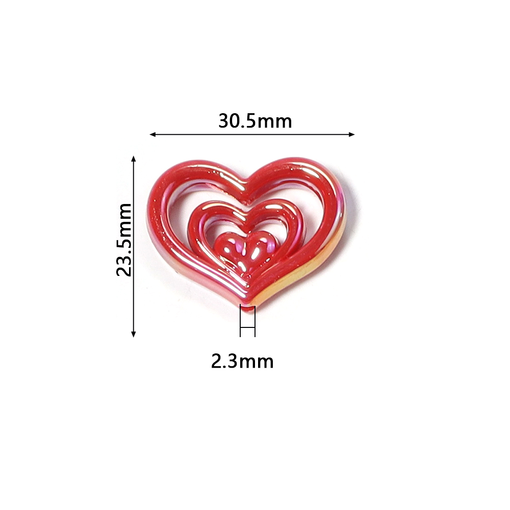 5pcs 아크릴 할로우 하트 비즈 다채로운 사랑 하트  - Phone Accessories Beads 리뷰 및 가격