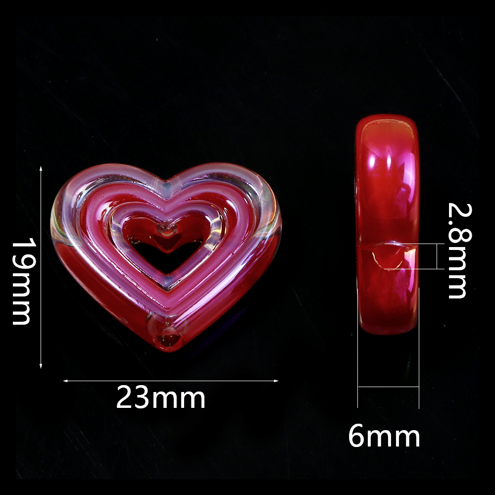 10pcs 투명 하트 수직 구멍 구슬 아크릴 직선 구멍 - Phone Accessories Beads 리뷰 및 가격