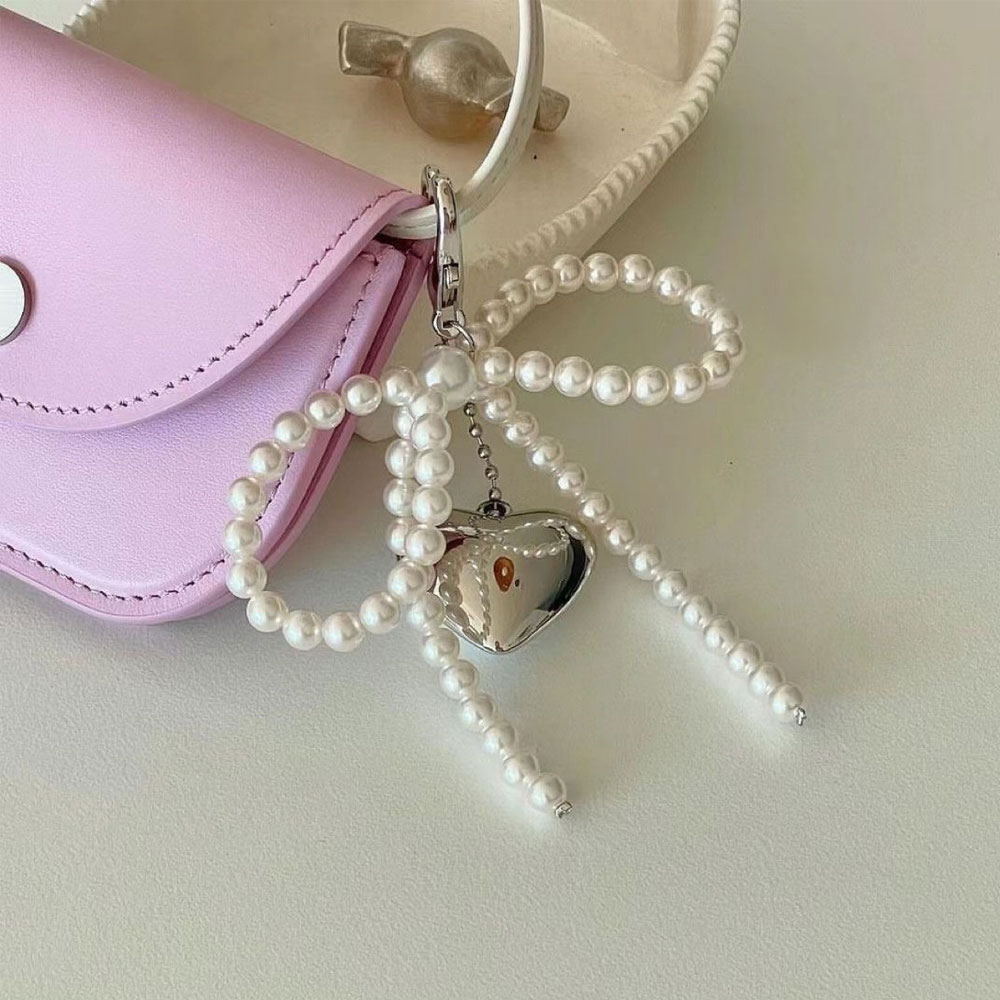귀여운 리본 진주 폰 펜던트 체인 Y2K 하트 참 스트 - Phone Accessories Android 리뷰 및 가격