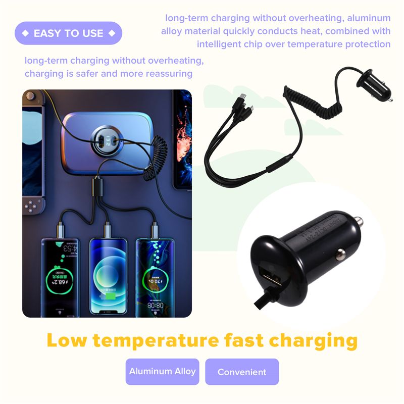 A80X-유니버설 폰 카 3 인터페이스 타입-C 충전  - Phone Accessories Android 리뷰 및 가격